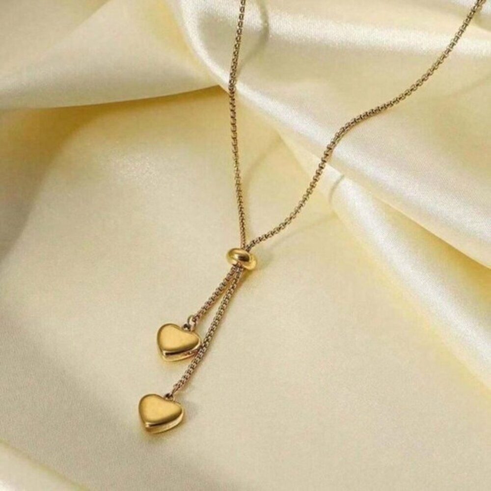18k Gold Plated Stainless Steel Heart Pendant Necklace